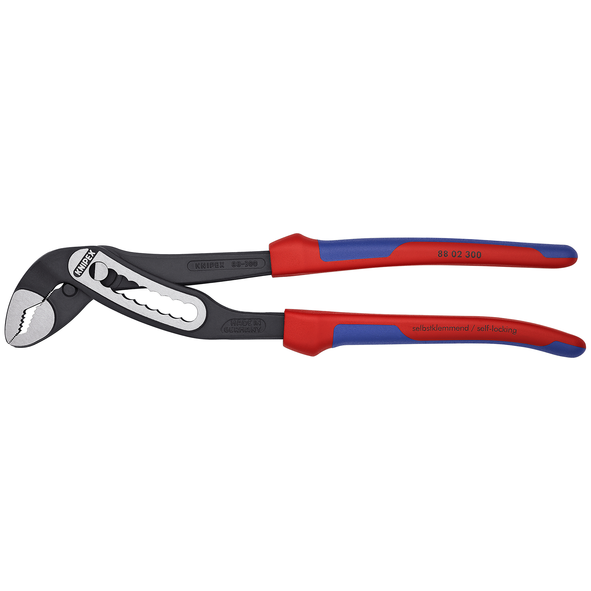 KNIPEX, Alligator Water Pump Pliers, Comfort Grip, 12in., Pieces (qty.) 1 Material Chrome Vanadium, Jaw Capacity 2.75 in, Model# 88 02 300